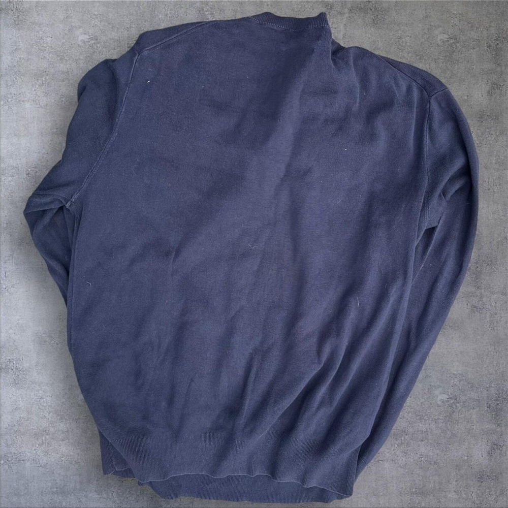 Polo Ralph Lauren navy v neck mens Pima cotton sweater large - Picture 2 of 6